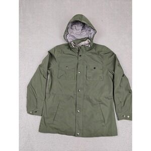 Rainforest Jacket Mens Small‎ Green Hooded Rain Coat Zip Pockets Lined Outdoor